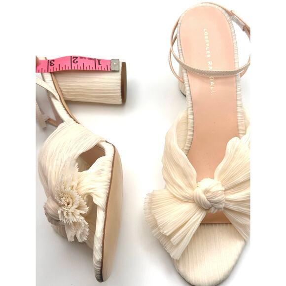 Loeffler Randall Ivory Camellia pleated-bow 90mm sandals size 12 B - Picture 6 of 13